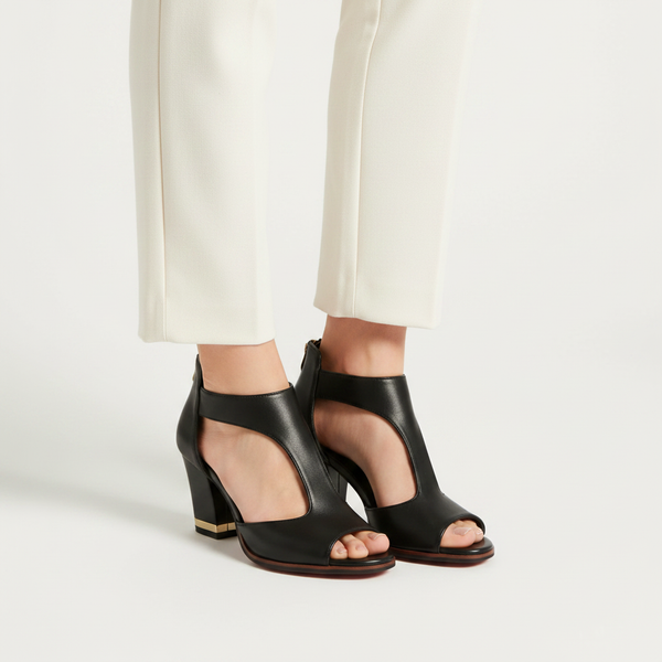 Solvene - Peep-Toe Block Heel Sandal
