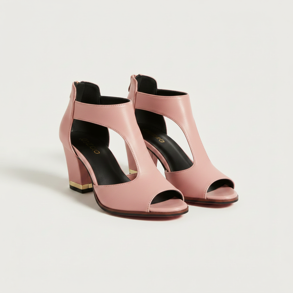 Solvene - Peep-Toe Block Heel Sandal