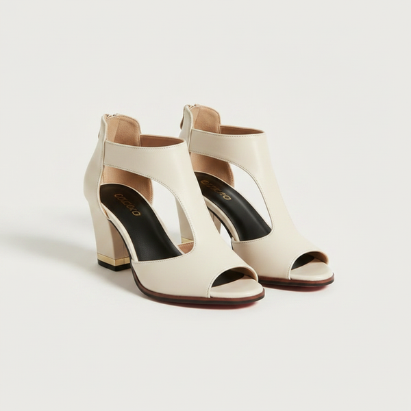 Solvene - Peep-Toe Block Heel Sandal