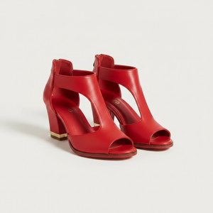 Solvene - Peep-Toe Block Heel Sandal
