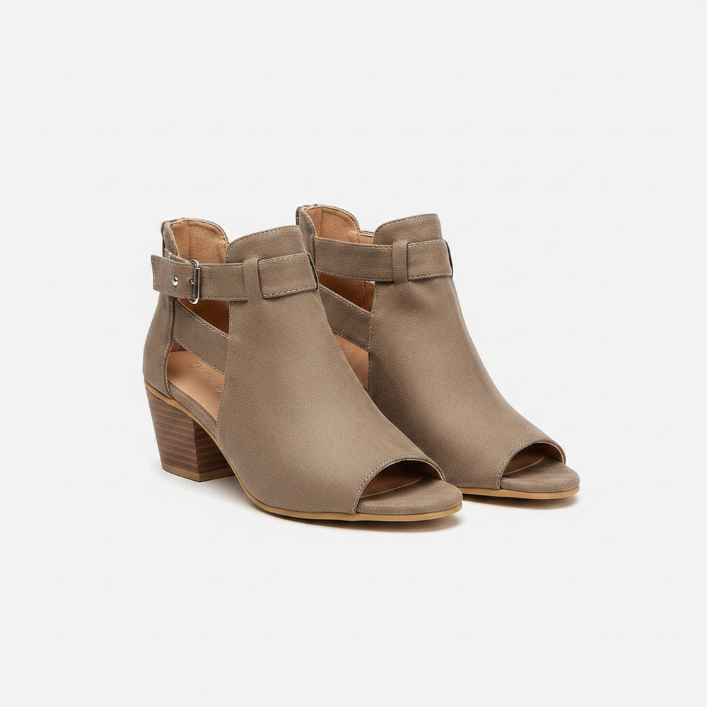 Vaelora - Peep-Toe Block Heel Sandal Boot
