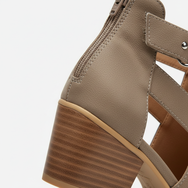 Vaelora - Peep-Toe Block Heel Sandal Boot