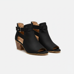 Vaelora - Peep-Toe Block Heel Sandal Boot