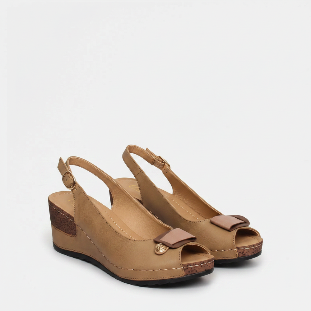 Nerisse - Wedge Sandal With Bow Detail