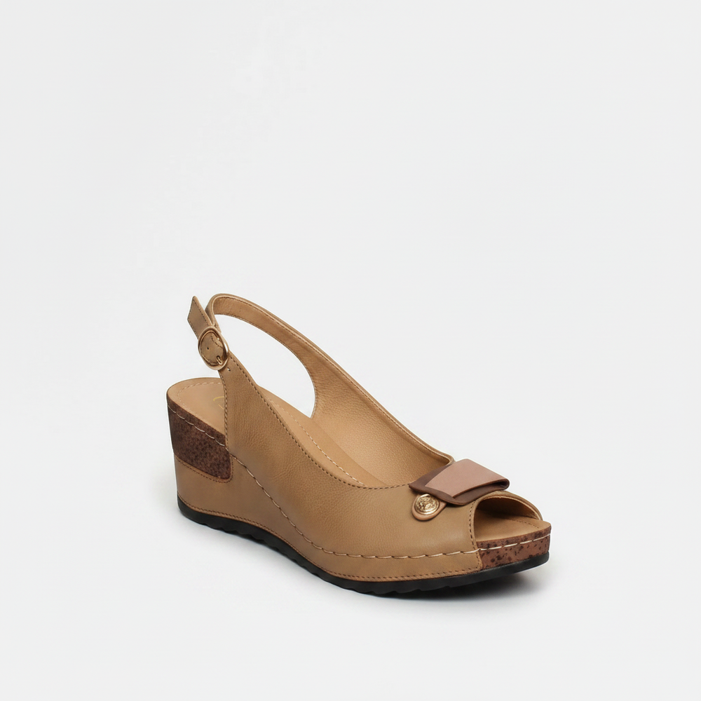 Nerisse - Wedge Sandal With Bow Detail