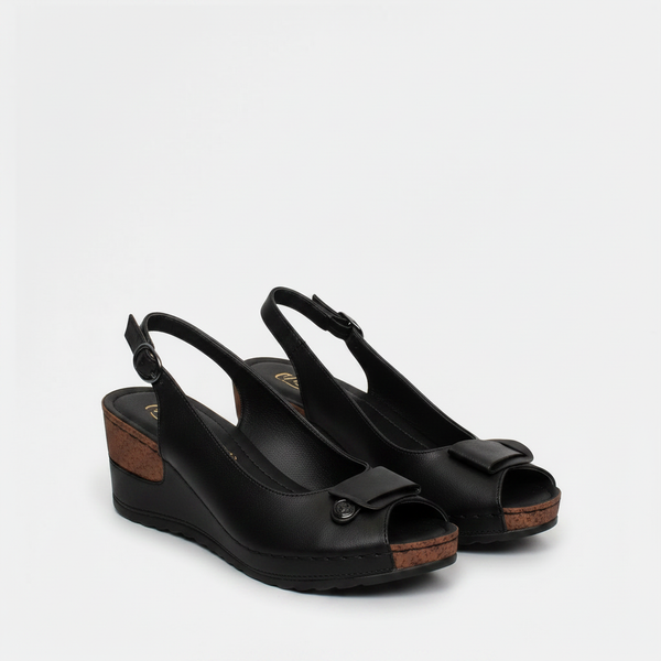 Nerisse - Wedge Sandal With Bow Detail