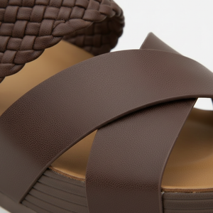 Wravella - Braided Strap Slip-On Platform Sandal