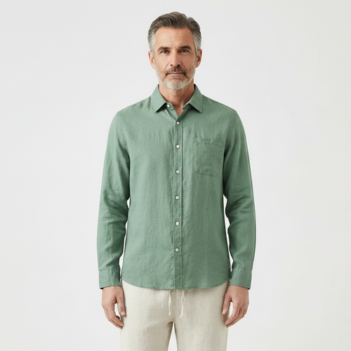 Breezaro - Breathable Button-Up Shirt And Drawstring Pants Set