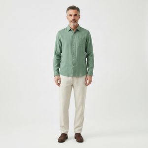 Breezaro - Breathable Button-Up Shirt And Drawstring Pants Set