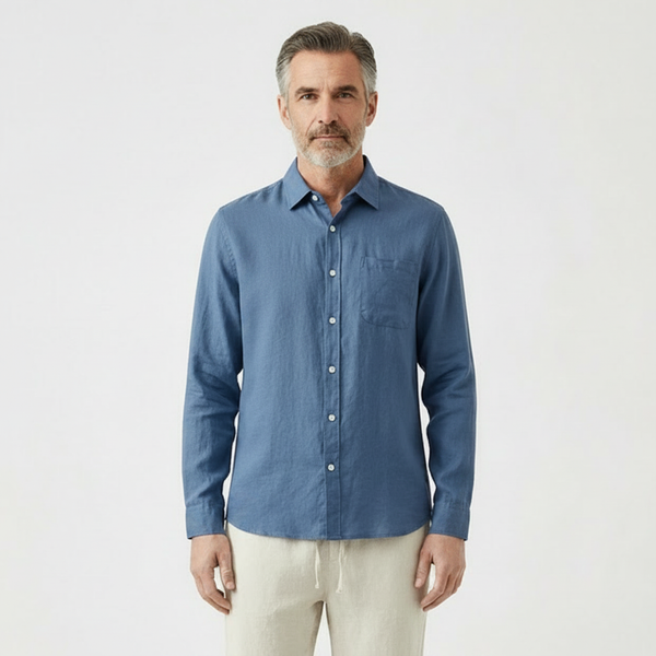 Breezaro - Breathable Button-Up Shirt And Drawstring Pants Set