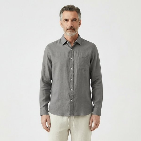 Breezaro - Breathable Button-Up Shirt And Drawstring Pants Set
