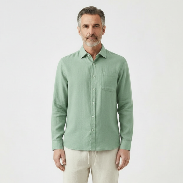 Breezaro - Breathable Button-Up Shirt And Drawstring Pants Set