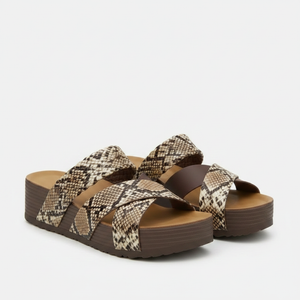 Wravella - Braided Strap Slip-On Platform Sandal