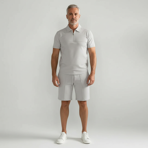 Paolo - Short Sleeve Zip Polo And Shorts Set