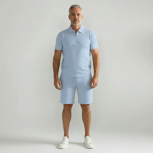 Paolo - Short Sleeve Zip Polo And Shorts Set