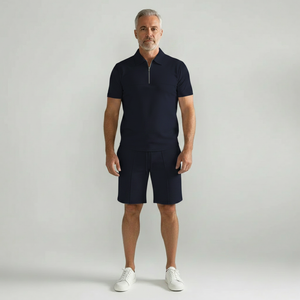 Paolo - Short Sleeve Zip Polo And Shorts Set