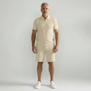 Paolo - Short Sleeve Zip Polo And Shorts Set