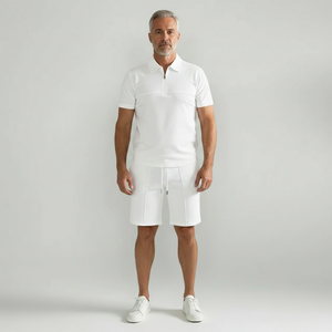 Paolo - Short Sleeve Zip Polo And Shorts Set