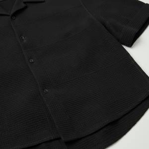 Eliaz - Textured Short Sleeve Shirt And Shorts Set