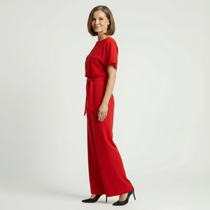Siltessa - Wide-Leg Belted Jumpsuit For Women