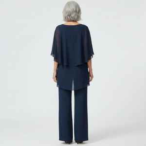 Veluxa - Cold-Shoulder Two-Piece Pant Set
