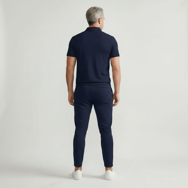 Yucas - Matching Zip Polo And Tapered Pants Set