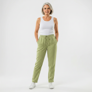 Brezara - High-Waist Drawstring Relaxed Pants