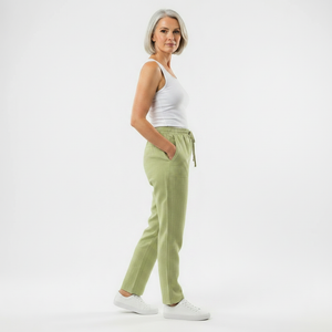 Brezara - High-Waist Drawstring Relaxed Pants