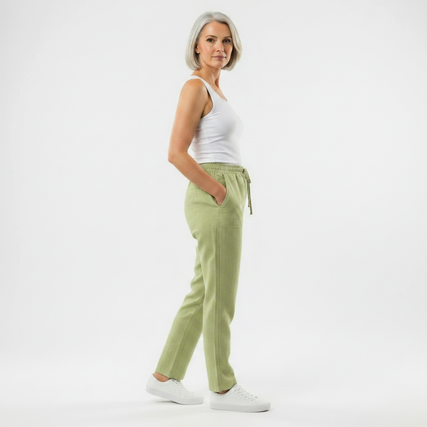 Brezara - High-Waist Drawstring Relaxed Pants