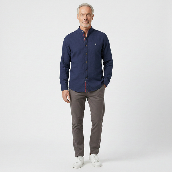 Strandco - Long Sleeve Band Collar Shirt