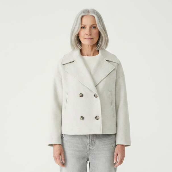 Clarvette - Cropped Double-Breasted Women's Jacket