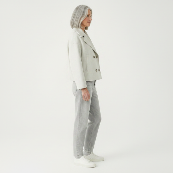 Clarvette - Cropped Double-Breasted Women's Jacket