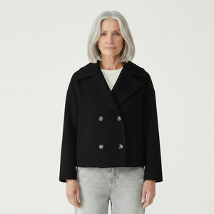 Clarvette - Cropped Double-Breasted Women's Jacket