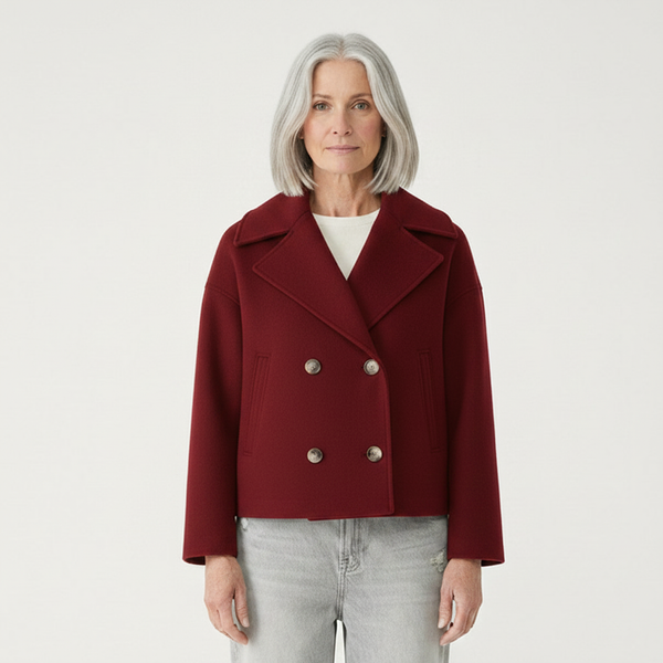 Clarvette - Cropped Double-Breasted Women's Jacket