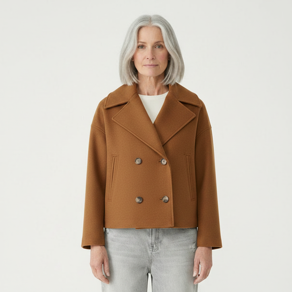 Clarvette - Cropped Double-Breasted Women's Jacket