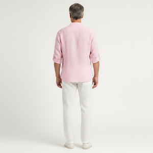 Brezova - Lightweight Band Collar Pullover Shirt