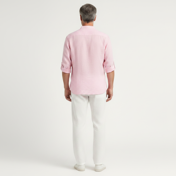 Brezova - Lightweight Band Collar Pullover Shirt