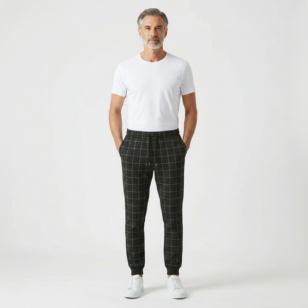 Griddex - Plaid Print Jogger Pants For Men