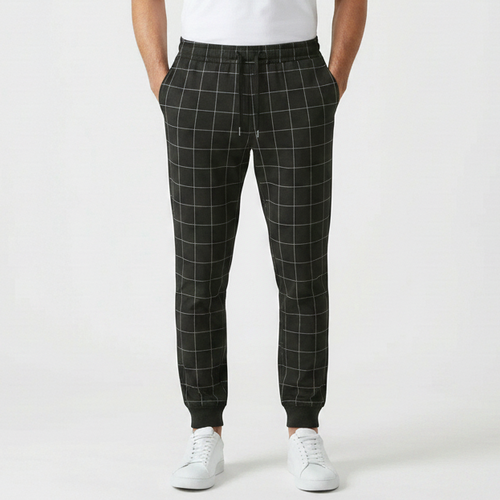 Griddex - Plaid Print Jogger Pants For Men