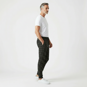 Griddex - Plaid Print Jogger Pants For Men