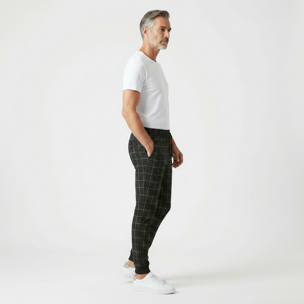 Griddex - Plaid Print Jogger Pants For Men