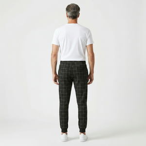 Griddex - Plaid Print Jogger Pants For Men