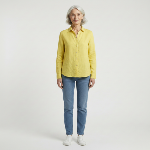 Flyrella - Button-Down Bird Print Blouse