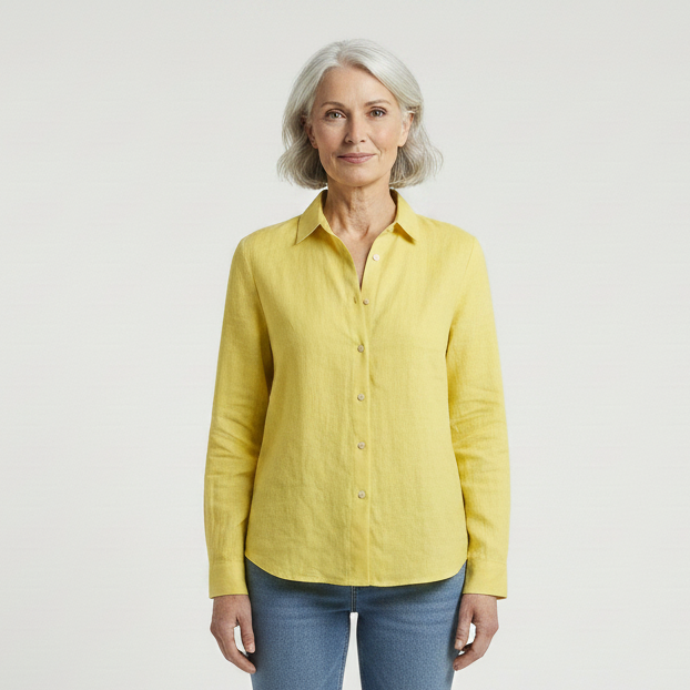 Flyrella - Button-Down Bird Print Blouse