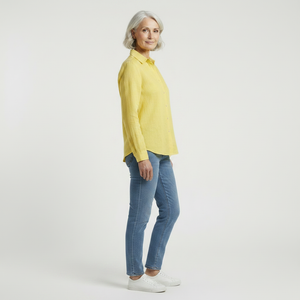 Flyrella - Button-Down Bird Print Blouse