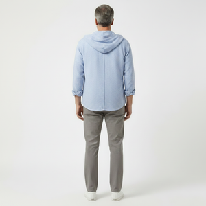 Zephyra - Button-Front Hooded Shirt Jacket