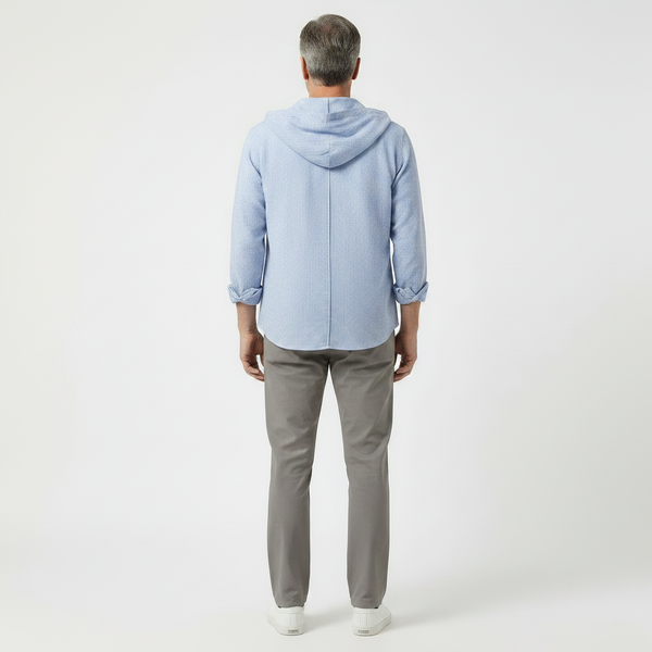 Zephyra - Button-Front Hooded Shirt Jacket