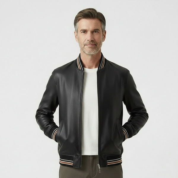 Veltron - Zip-Front Athletic Bomber Jacket