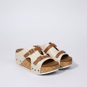 Lorena - Cork Platform Open-Toe Sandal