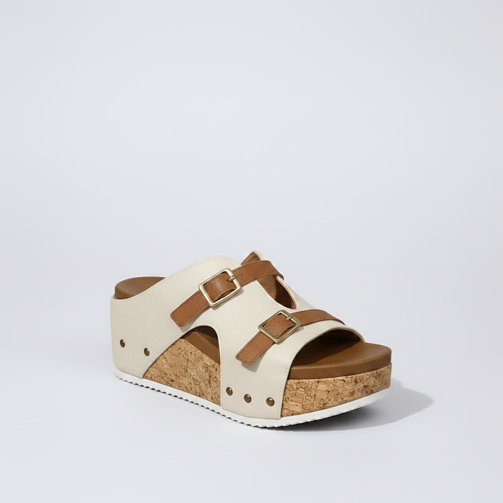 Lorena - Cork Platform Open-Toe Sandal